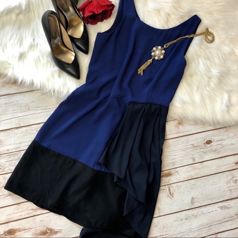 BCBGMaxAria Runway Side Drop Faux Wrap Dress